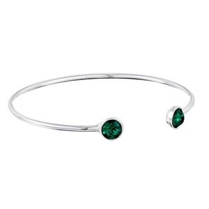 NWT Silver & Emerald Green Swarvoski Crystal Bracelet